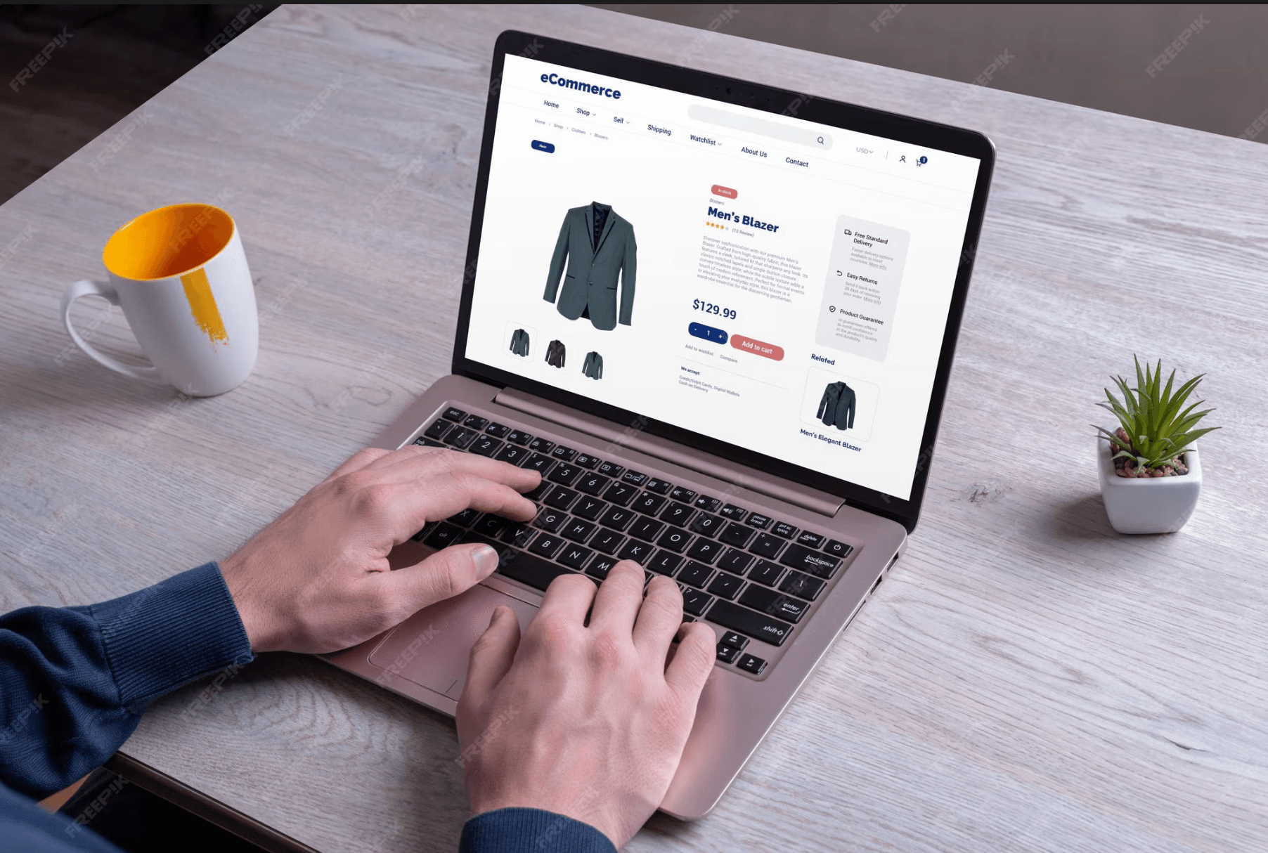 Laptop storefront preview for an ecommerce platform